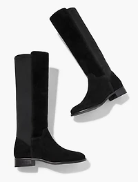 Tish Stretch Quilted Faux Suede Tall Boots