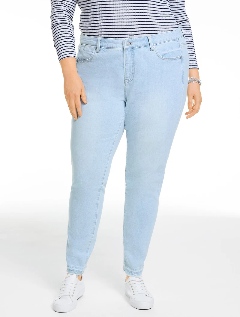 Slim Ankle Drop Hem Jeans - Somerset Wash