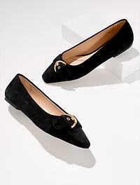 Whitley Buckle Suede Ballet Flats