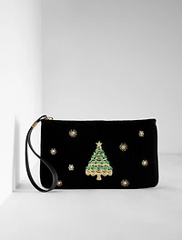 Whimsy Tree Velvet Wristlet