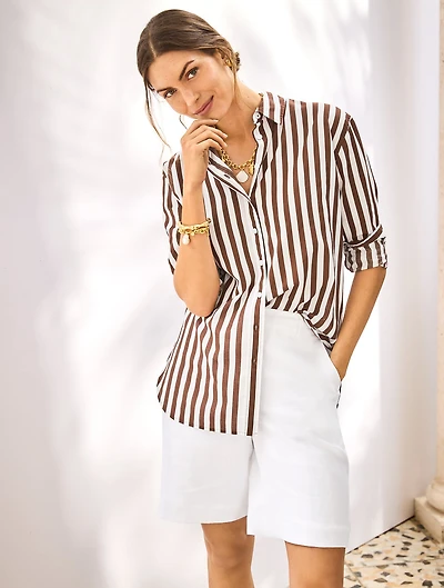 Everyday Relaxed Shirt - Sand Stripe
