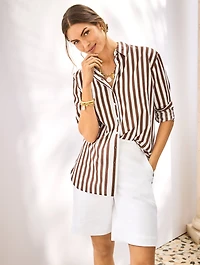 Everyday Relaxed Shirt - Sand Stripe