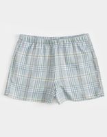 FULL TILT Plaid Girls Blue Combo Pull On Shorts