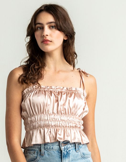 WEST OF MELROSE Pretty In Pleats Crop Cami
