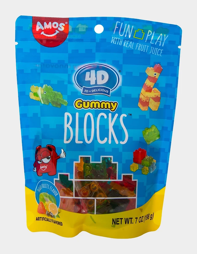 AMOS 4D Blocks Gummy Candy - MULTI
