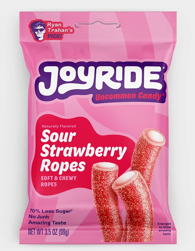JOYRIDE Sour Strawberry Candy Ropes - MULTI