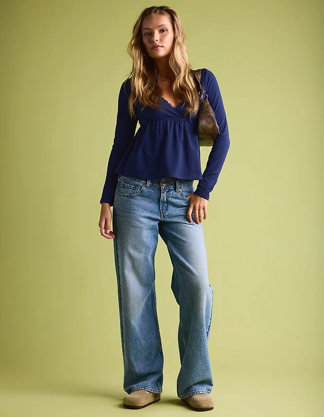 LEVI'S Superlow Womens Loose Jeans - Twisted Vibe MEDIUM INDIGO