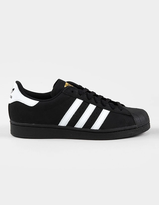 ADIDAS Superstar ADV Nubuck Shoes - CORE BLACK/FOOTWEAR WHITE/GOLD