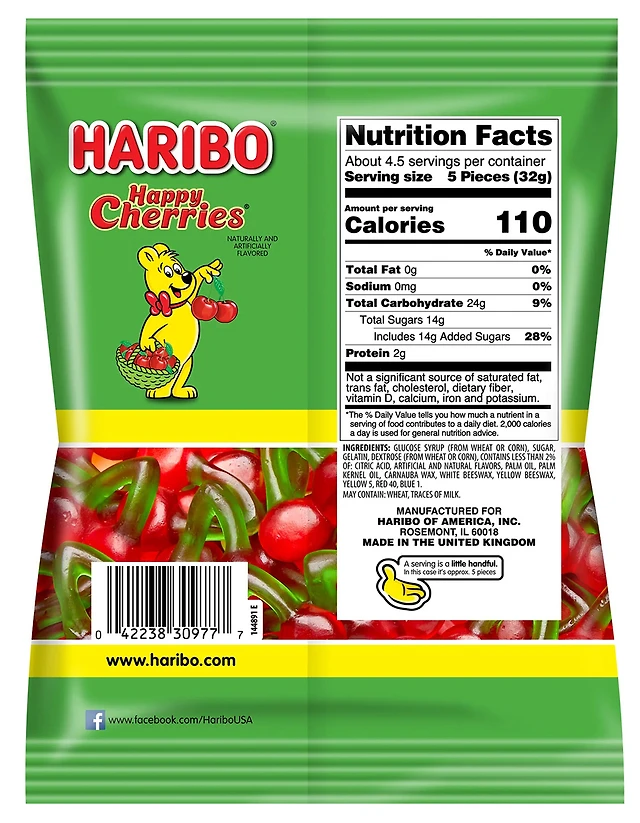 HARIBO Happy Cherries Gummy Candy - MULTI