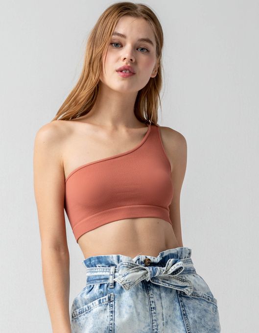 FULL TILT One Shoulder Mahogany Bralette