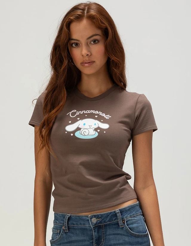 SANRIO Cinnamoroll Womens Baby Tee - BROWN