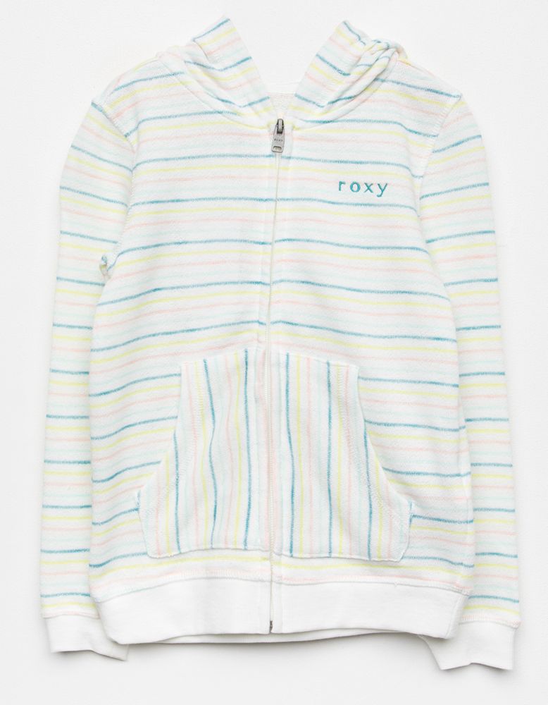 ROXY Lighter Day Stripe Girls Zip-Up Hoodie