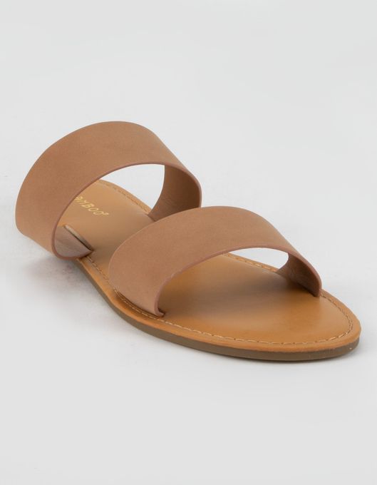 BAMBOO Double Strap Camel Sandals