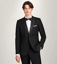 Slim Fit Black Peak Lapel Solid Tuxedo Jacket