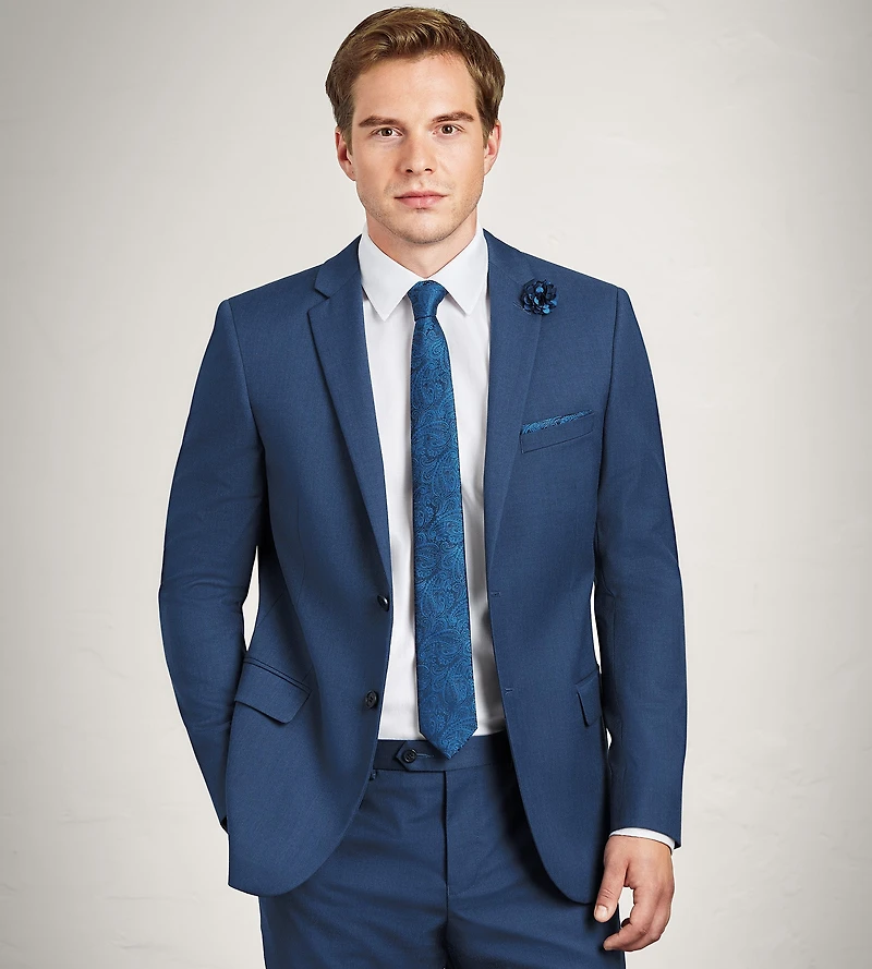 Modern Fit Indigo Solid Suit Jacket