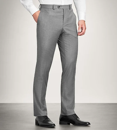 Slim Fit Grey Solid Suit Pant