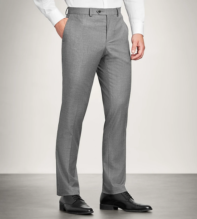 Modern Fit Grey Solid Suit Pant