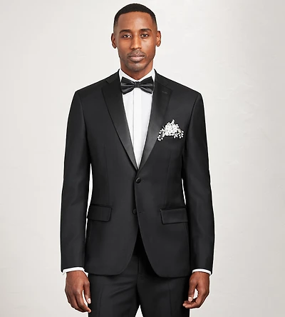 Modern Fit Black Solid Tuxedo Jacket