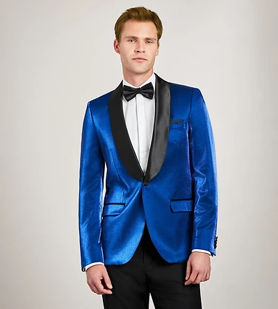 Modern Fit Cobalt Solid Tuxedo Jacket