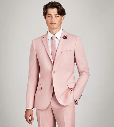 Slim Fit Light Pink Solid Suit Jacket