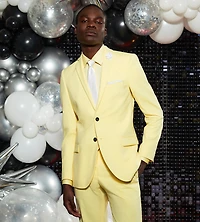 Slim Fit Bright Yellow Solid Suit Jacket