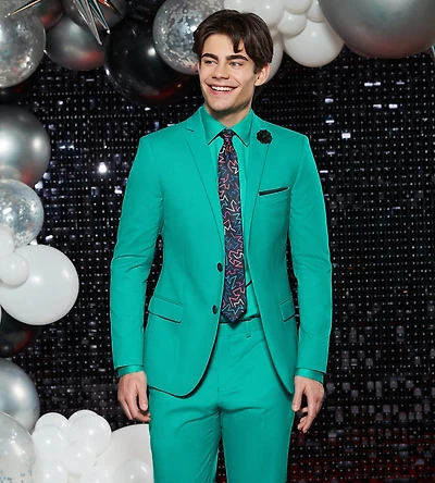 Slim Fit Bright Green Solid Suit Jacket