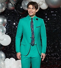 Slim Fit Bright Green Solid Suit Jacket