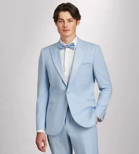 Modern Fit Light Blue Solid Tuxedo Jacket
