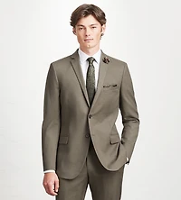 Slim Fit Light Brown Solid Suit Jacket