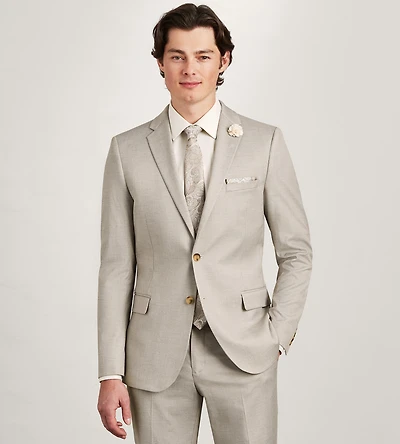 Modern Fit Tan Solid Suit Jacket