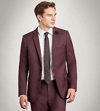 Modern Fit Burgundy Solid Suit