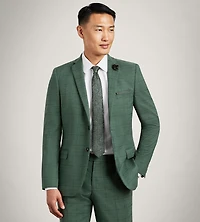 Modern Fit Green Windowpane Suit Jacket