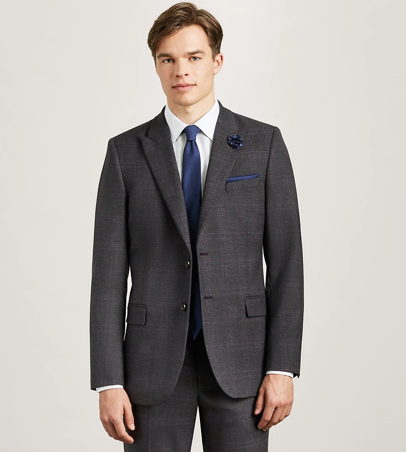 Modern Fit Plaid Suit Jacket