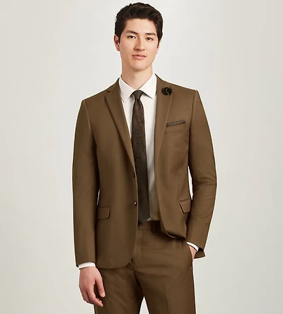 Slim Fit Caramel Solid Suit Jacket