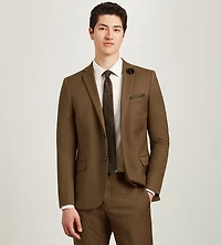 Slim Fit Caramel Solid Suit Jacket
