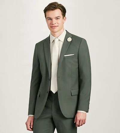 Slim Fit Olive Solid Suit Jacket