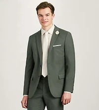 Slim Fit Olive Solid Suit Jacket