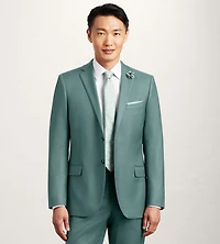 Slim Fit Teal Solid Suit Jacket