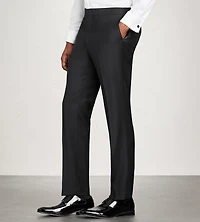 Pantalon de smoking noir uni coupe moderne
