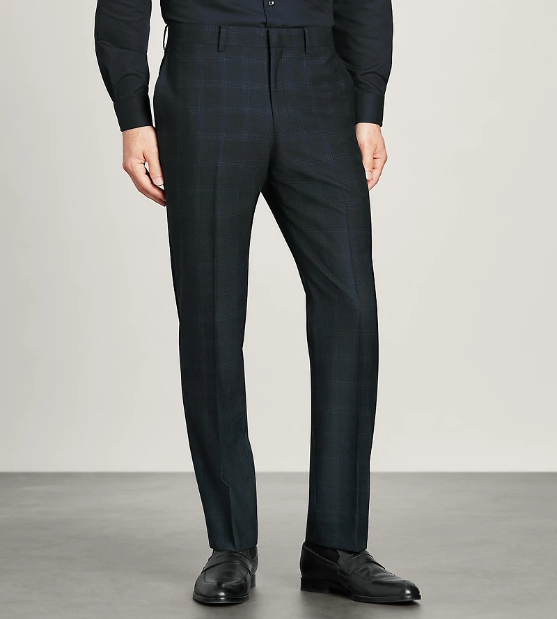Modern Fit Navy Plaid Suit Pants