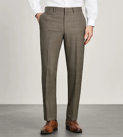 Modern Fit Brown Plaid Suit Pants