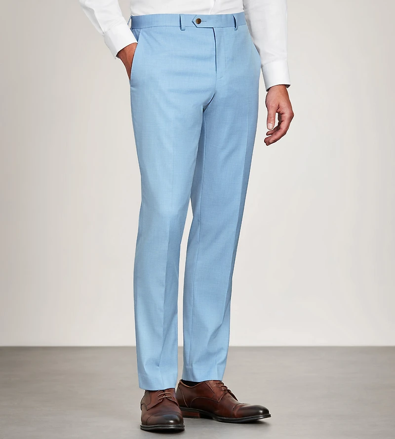 Modern Fit Light Blue Solid Suit Pants