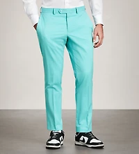 Slim Fit Aqua Solid Suit Pants