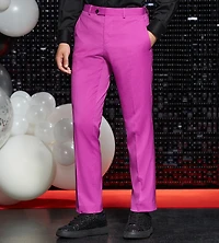 Slim Fit Bright Purple Solid Suit Pants