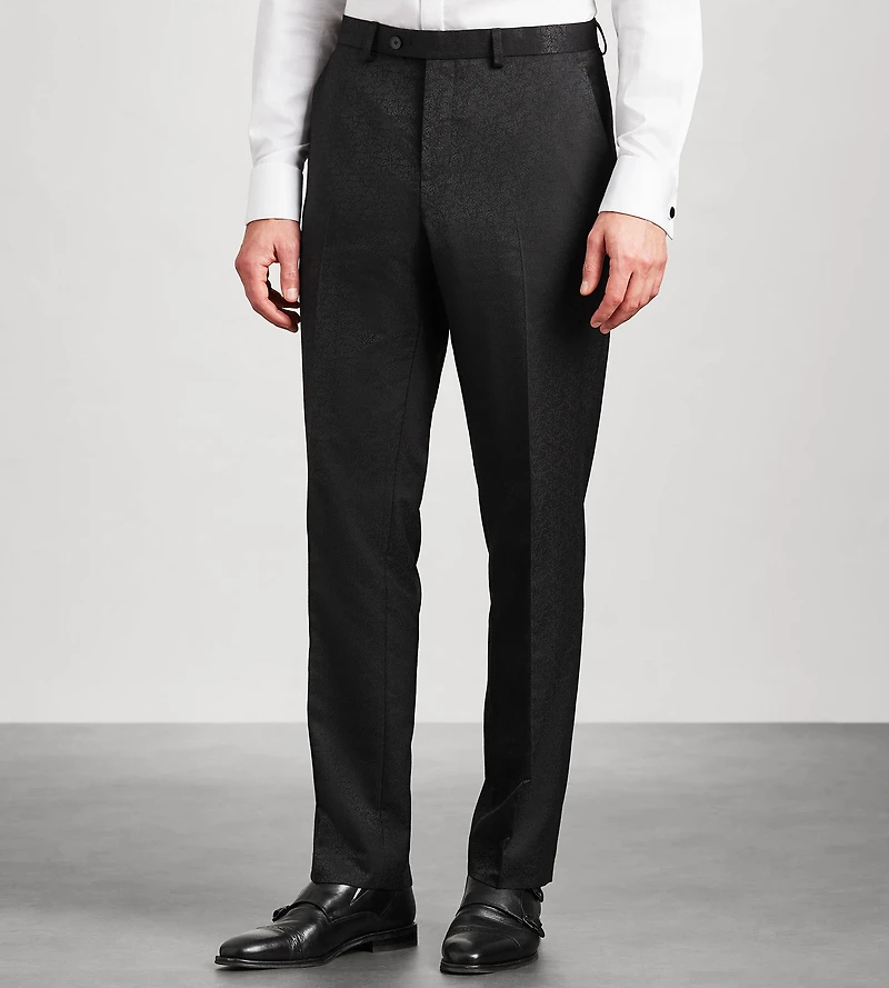 Modern Fit Black Jacquard Tuxedo Pants