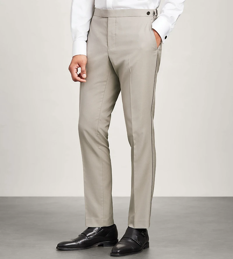 Modern Fit Tan Solid Tuxedo Pants