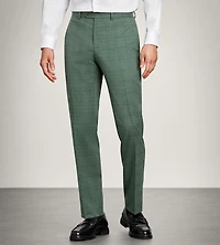 Slim Fit Green Windowpane Suit Pant