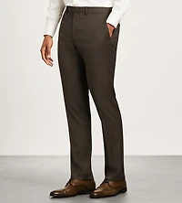 Modern Fit Dark Brown Solid Suit Pants