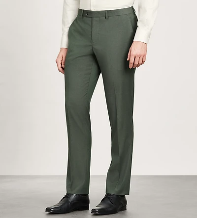 Modern Fit Olive Solid Suit Pants