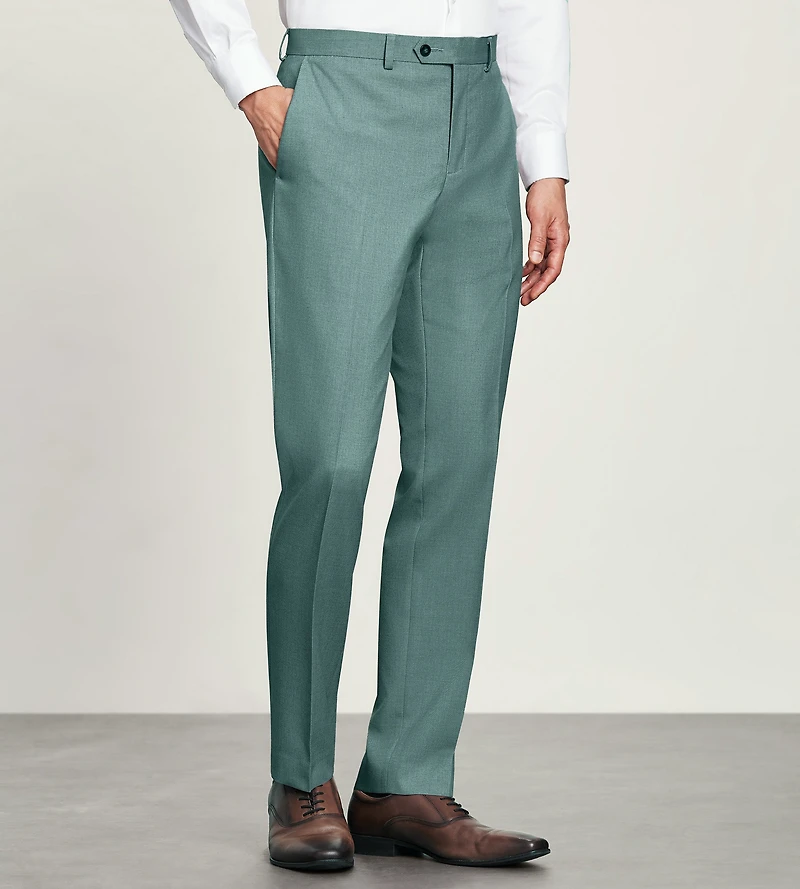 Slim Fit Teal Solid Suit Pants